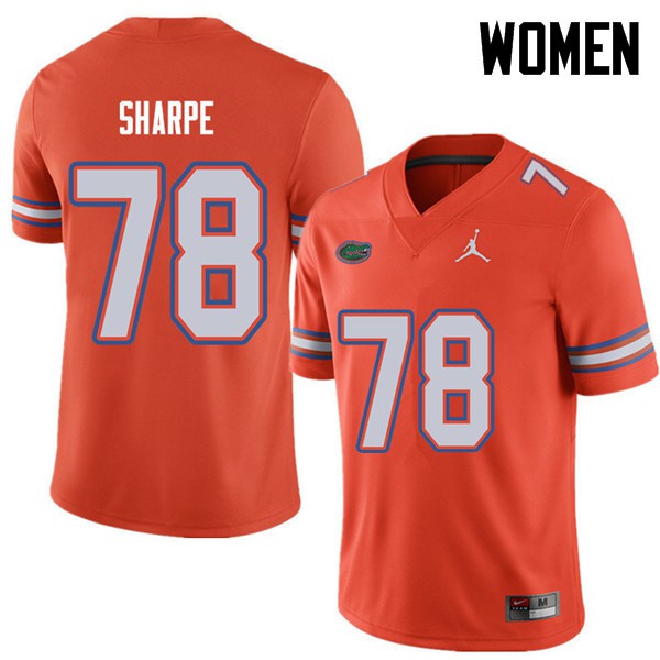Jordan Brand Women #78 David Sharpe Florida Gators College Football Jerseys Orange